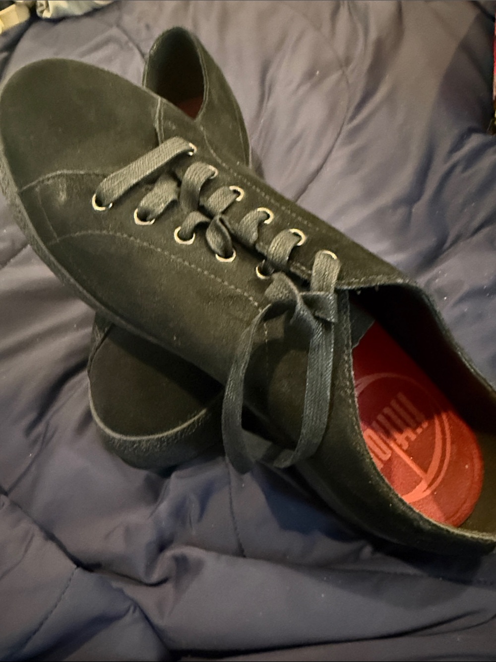 Women’s Black Suede Low-Profile Lace-Up Sneakers